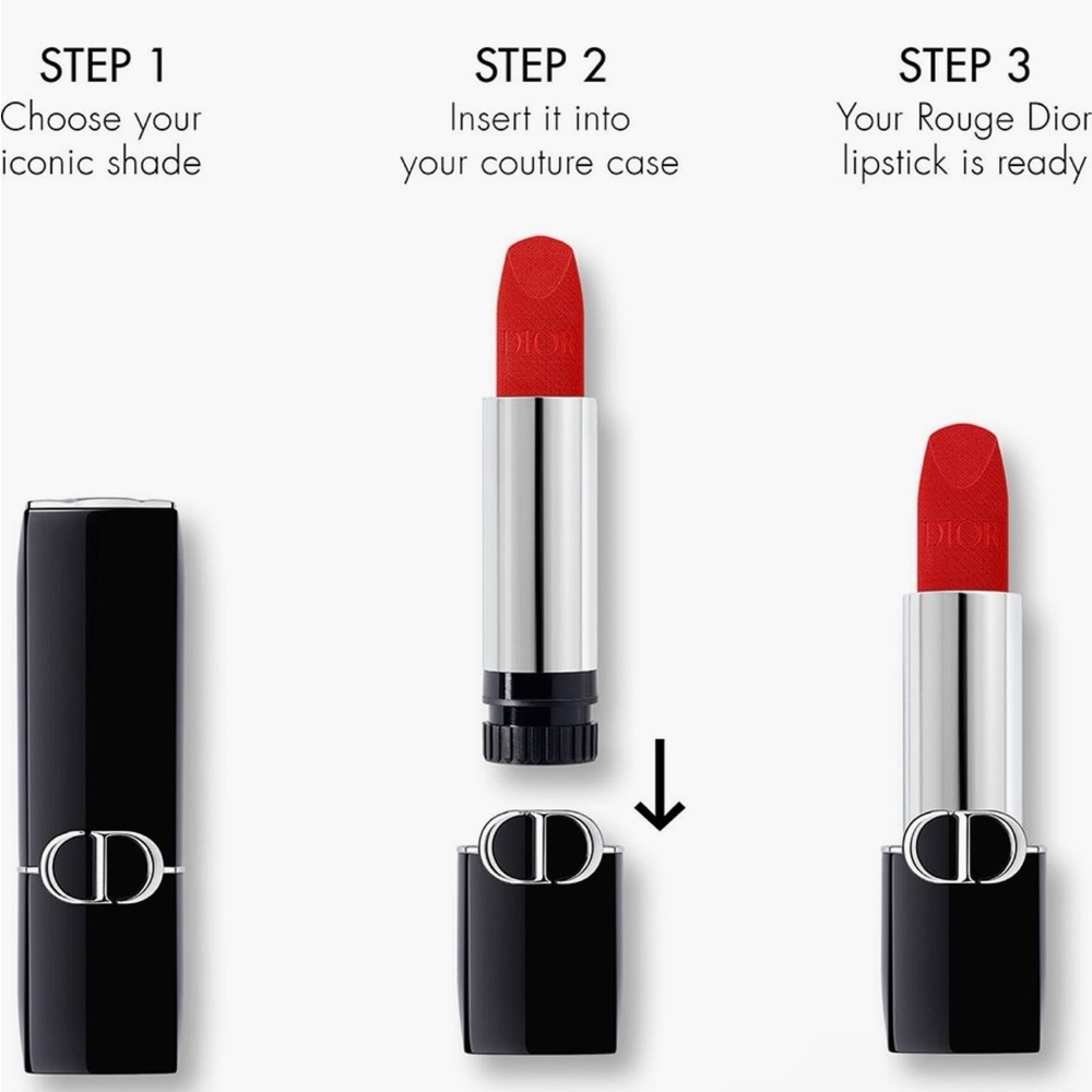 Dior - Rouge Dior | 772 Classic Satin Balm - Refillable | NWOB | Full- Size - Picture 9 of 12